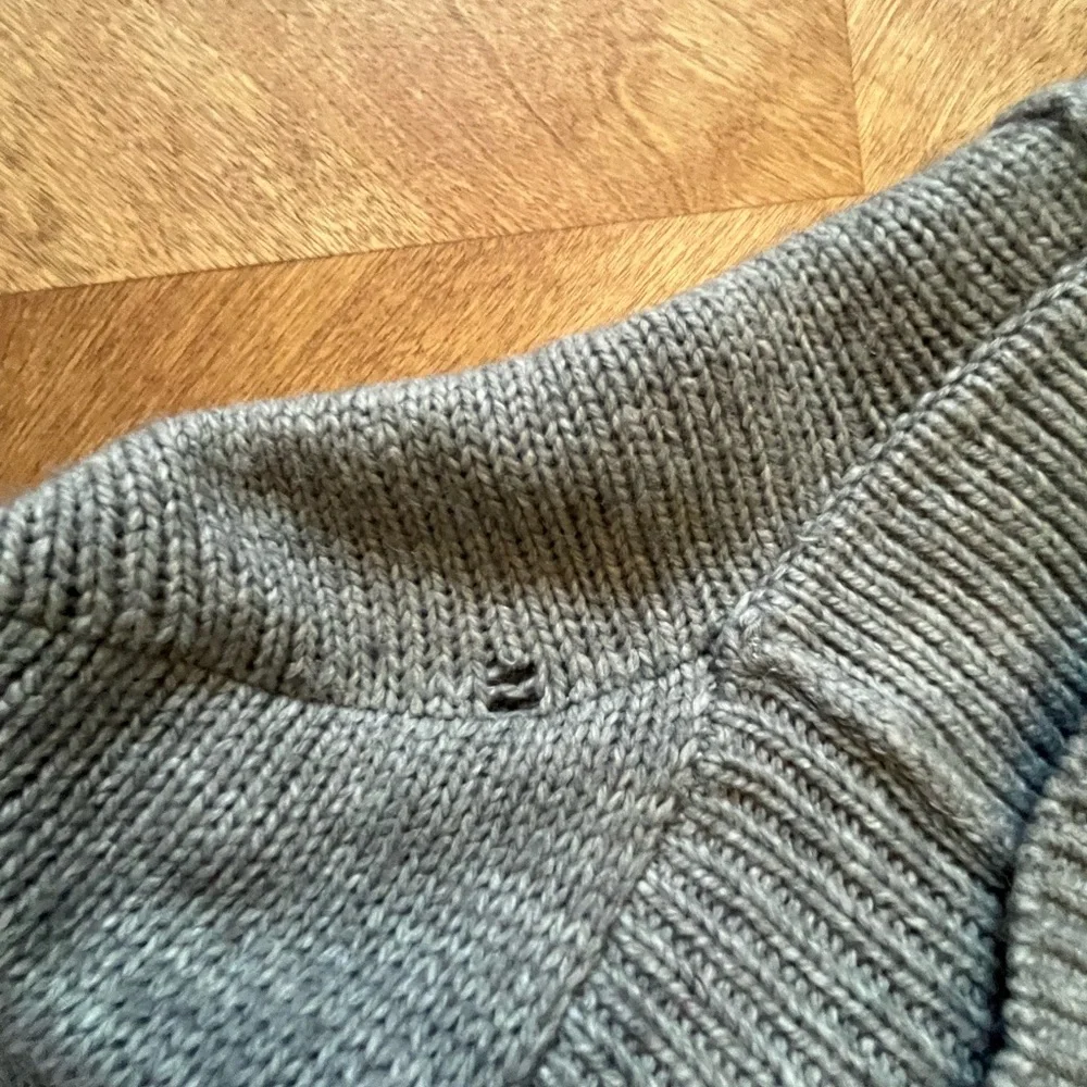 GAP Long Open-Front Wool Blend Cardigan in Gray | Size L